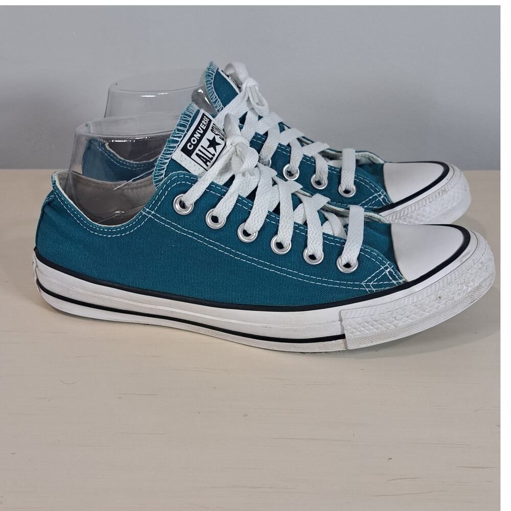 Converse All Star Chuck Taylor Low Top Blue Lagoon Shoe Men's 6 Women's 8 - Picture 2 of 11